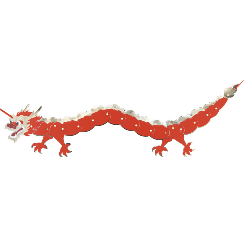 GUIRLANDE OEILLETS DRAGON NOUVEL AN CHINOIS 1M