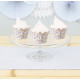 CUPCAKE WRAPPERS FLEURS ET OR X 6