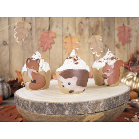 CUPCAKE WRAPPERS WOODLAND X 6