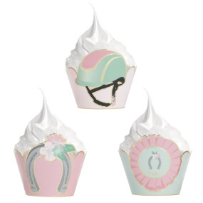 CUPCAKE WRAPPERS CHEVAL D'AMOUR X 6